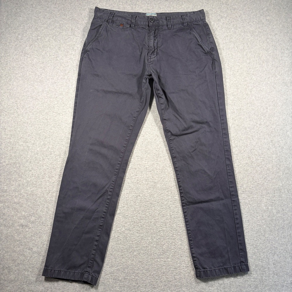 Barbour Neuston Twill Chino Pants Mens 36x32 (Fits 34x31) Gray MTR0465BL27